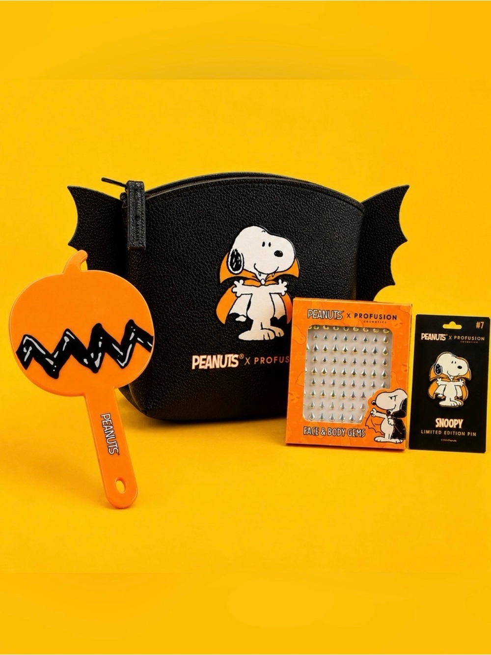 Profusion Cosmetics Black & Orange Peanuts Snoopy Makeup Set